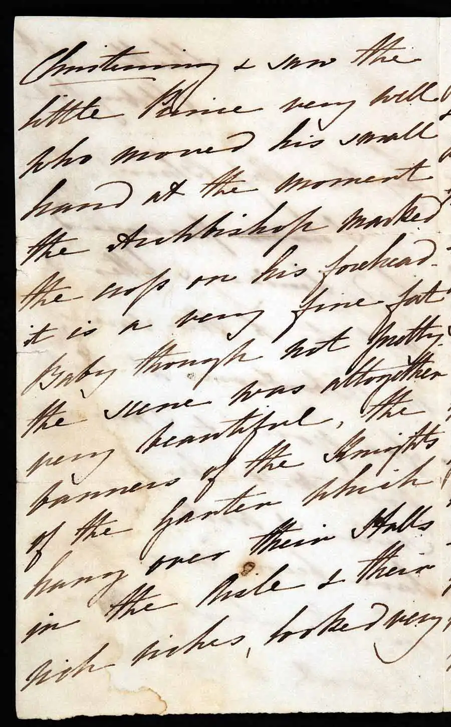 Partial letter. Angela Burdett-Coutts (1801–1899), 1 Stratton Street, London, 4 February 1842.