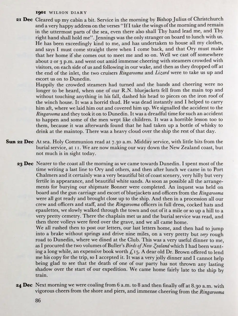 Edward Wilson. Diary of the 'Discovery' Expedition to the Antarctic Regions 1901–1904. London: Blanford Press, 1966.