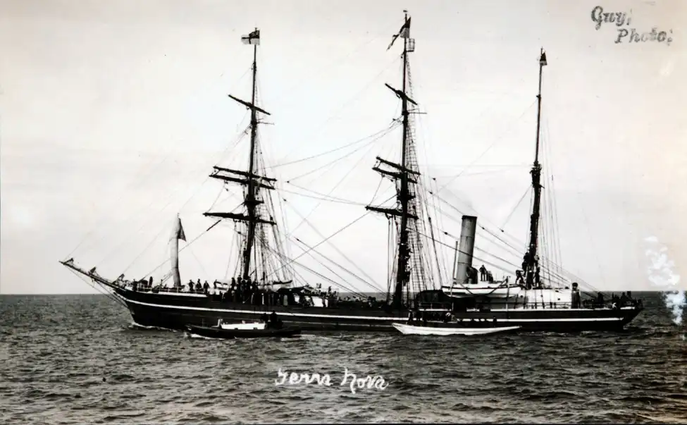 Postcard (copy). The <i>Terra Nova</i>a, ca. 1910. 