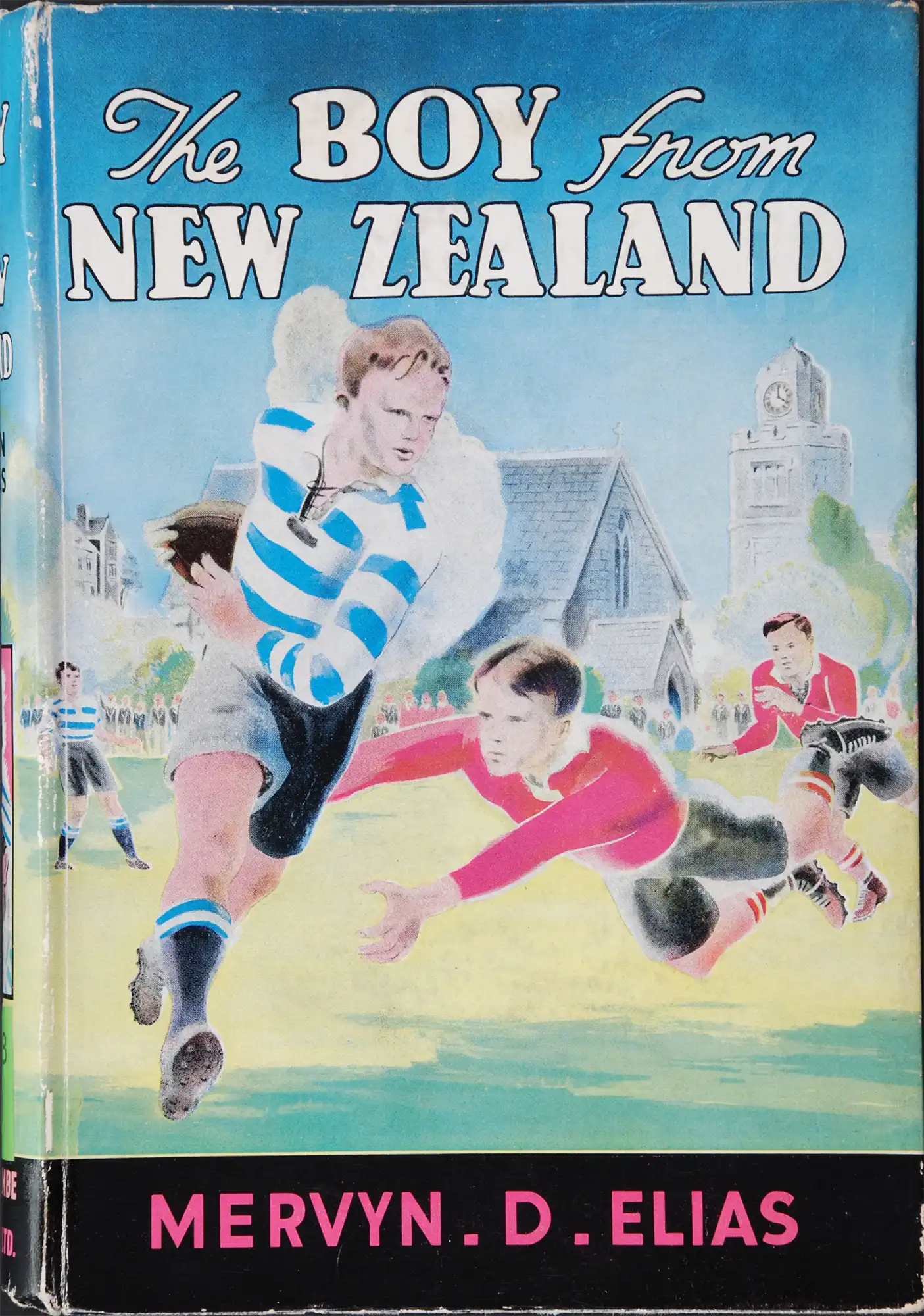 Mervyn D. Elias. The boy from New Zealand : the story of a New Zealand boy at an English public school. Christchurch, N.Z.: Whitcombe & Tombs, [1940].