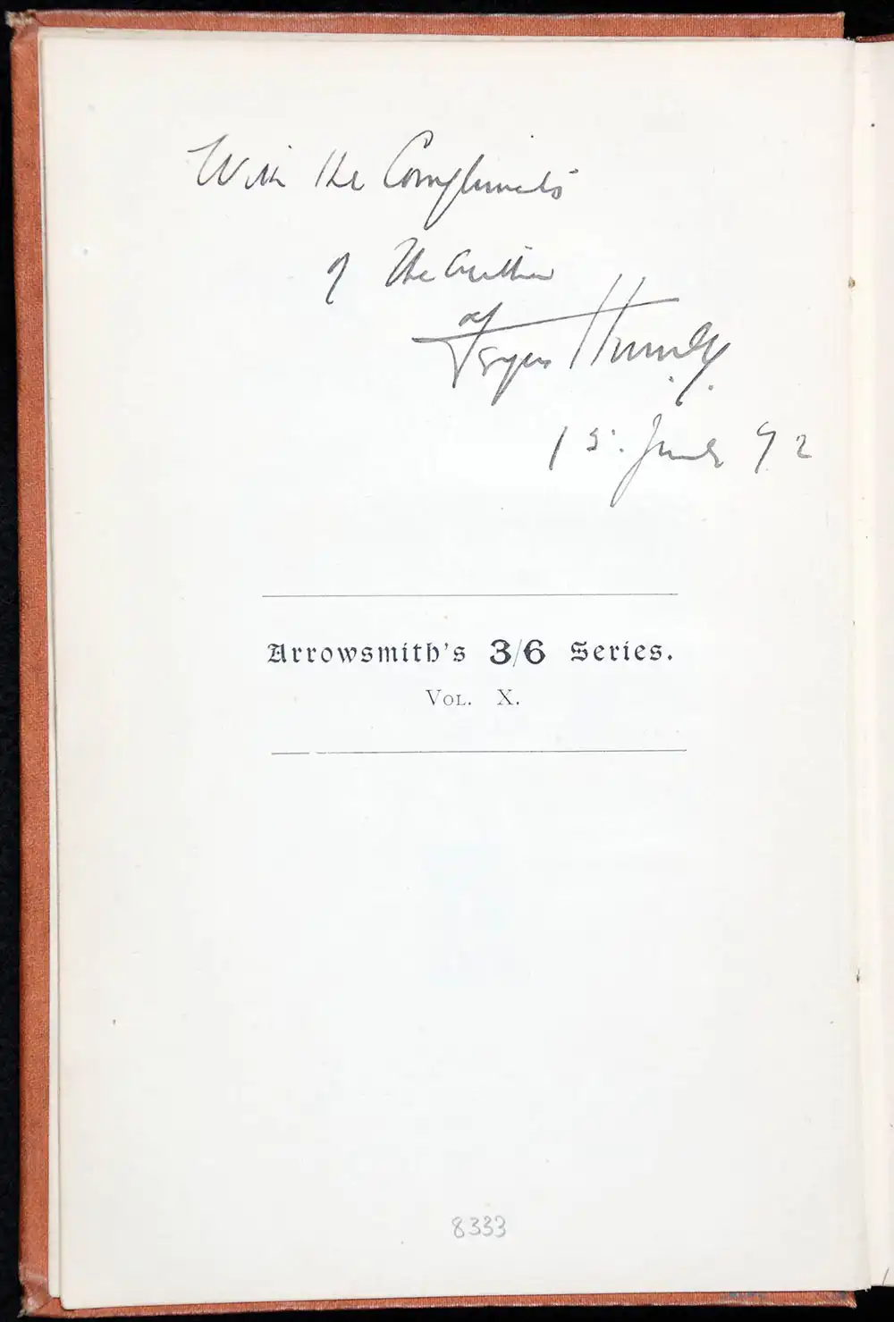Fergus Hume. <em>When I lived in Bohemia: papers selected from the portfolio of Peter --, Esq</em>. Bristol: J.W. Arrowsmith, 1892.