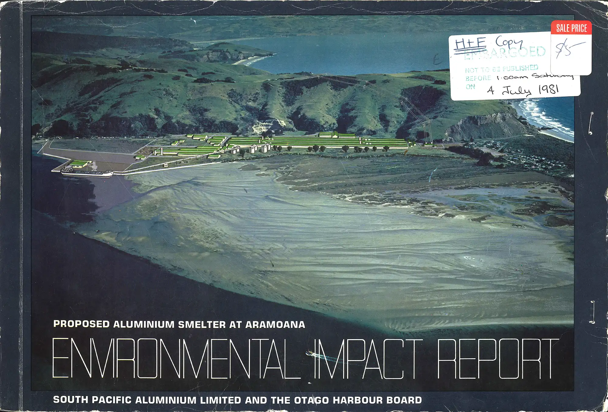 South Pacific Aluminium Limited and the Otago Harbour Board, Proposed aluminium smelter at Aramoana. Environmental impact report. Wellington: Commission for the Environment, 1981. SPHR 333.710993 SOU