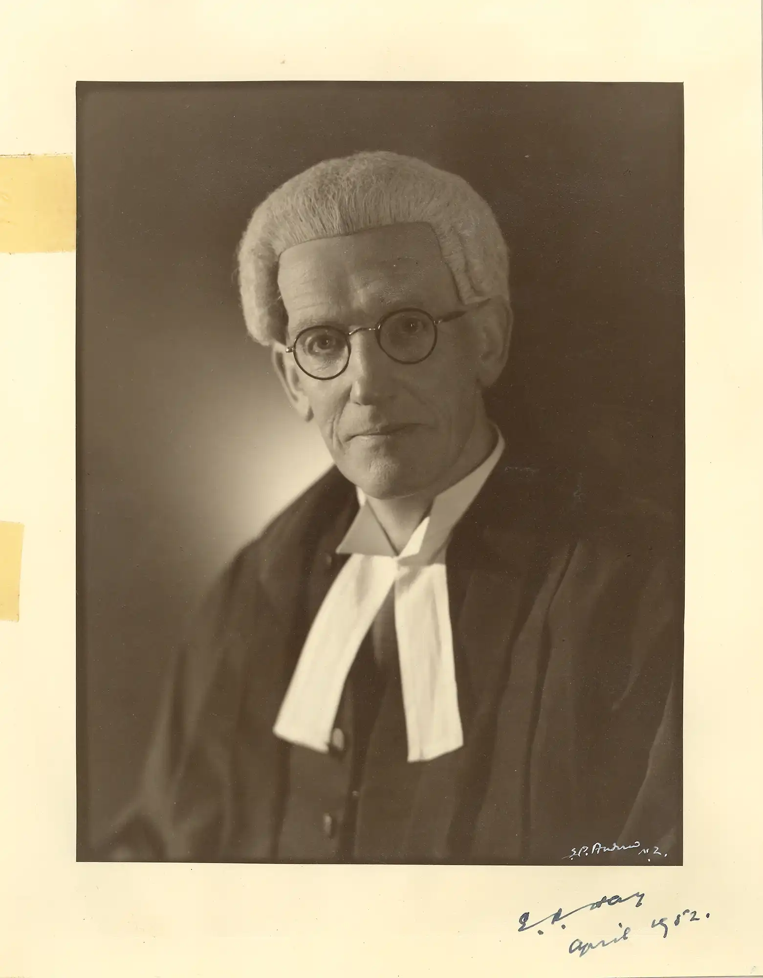 The Honourable Mr Justice Ernst Peterson Hay (1886-1955). Portrait photograph.