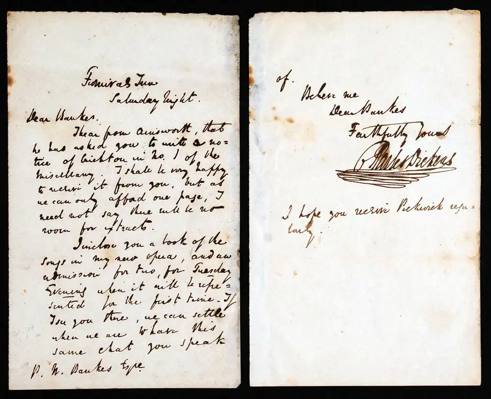 Letter. Charles Dickens to P. W. Banks, Furnival’s Inn, London  [early December 1836].