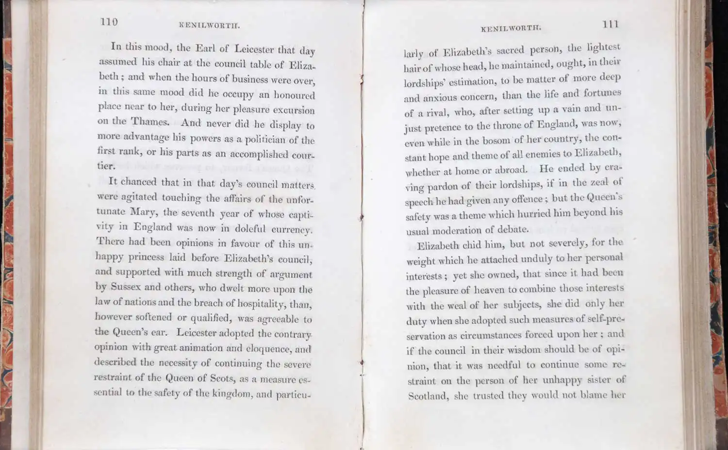 [Sir Walter Scott]. <em>Kenilworth: a romance.</em> [1st edition]. Edinburgh: Printed for Archibald Constable and Co.; and John Ballantyne, Edinburgh; and Hurst, Robinson, and Co., London, 1821. Three volumes; Vol. 2 displayed.
