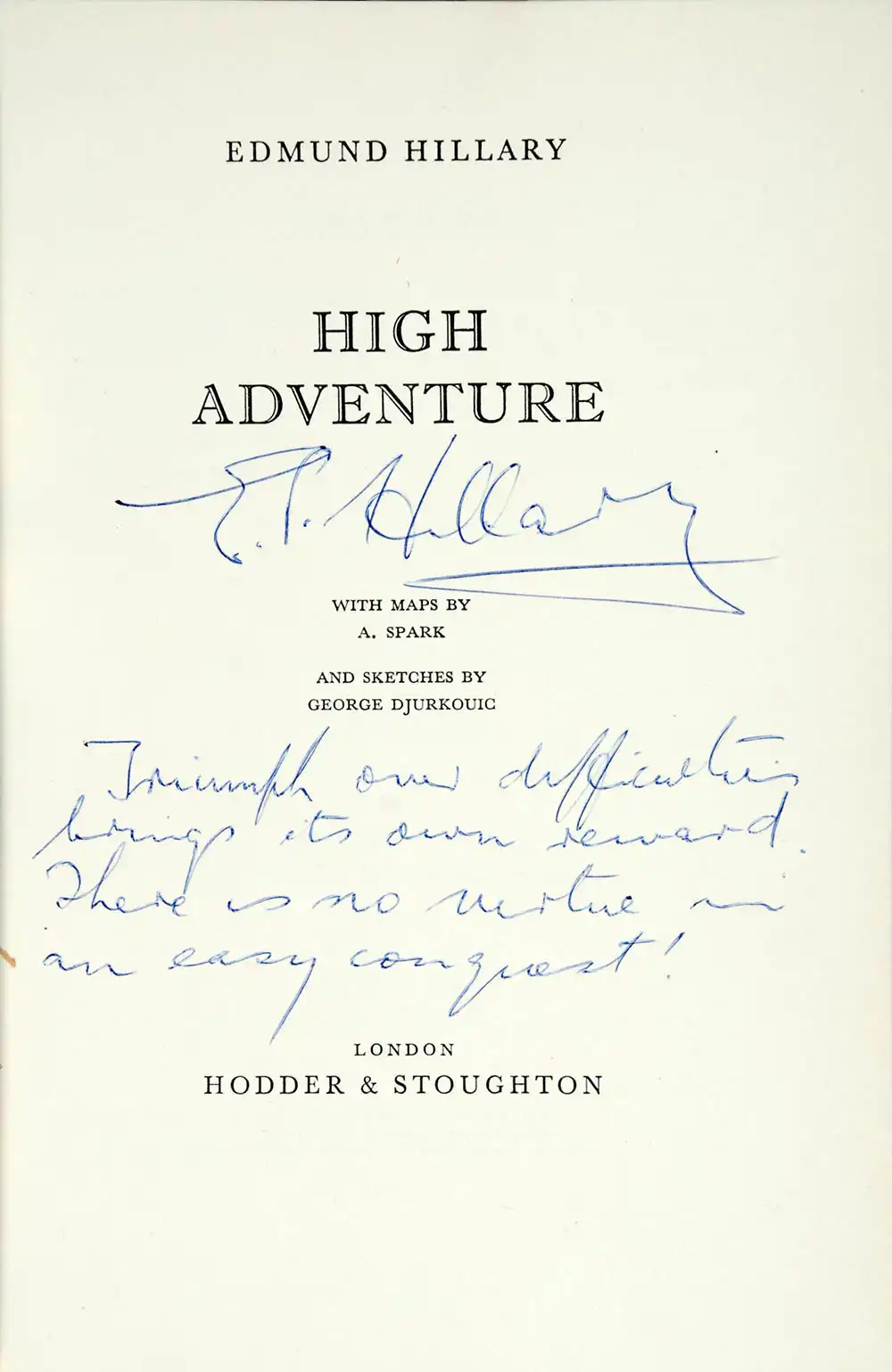 Edmund Hillary. <em>High adventure</em>. London: Hodder & Stoughton, 1955.