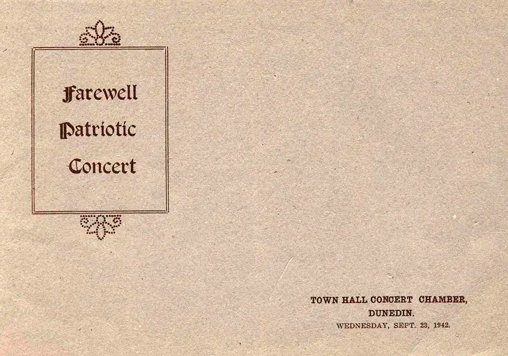<em>Farewell patriotic concert</em>. (Castalian Singers). Town Hall Concert Chamber, Sept. 23, 1942.