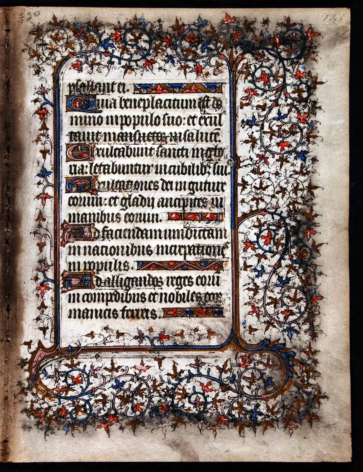 Bifolium from a Book of Hours, in Latin. France (Paris), 1408. Reed MSF17a.