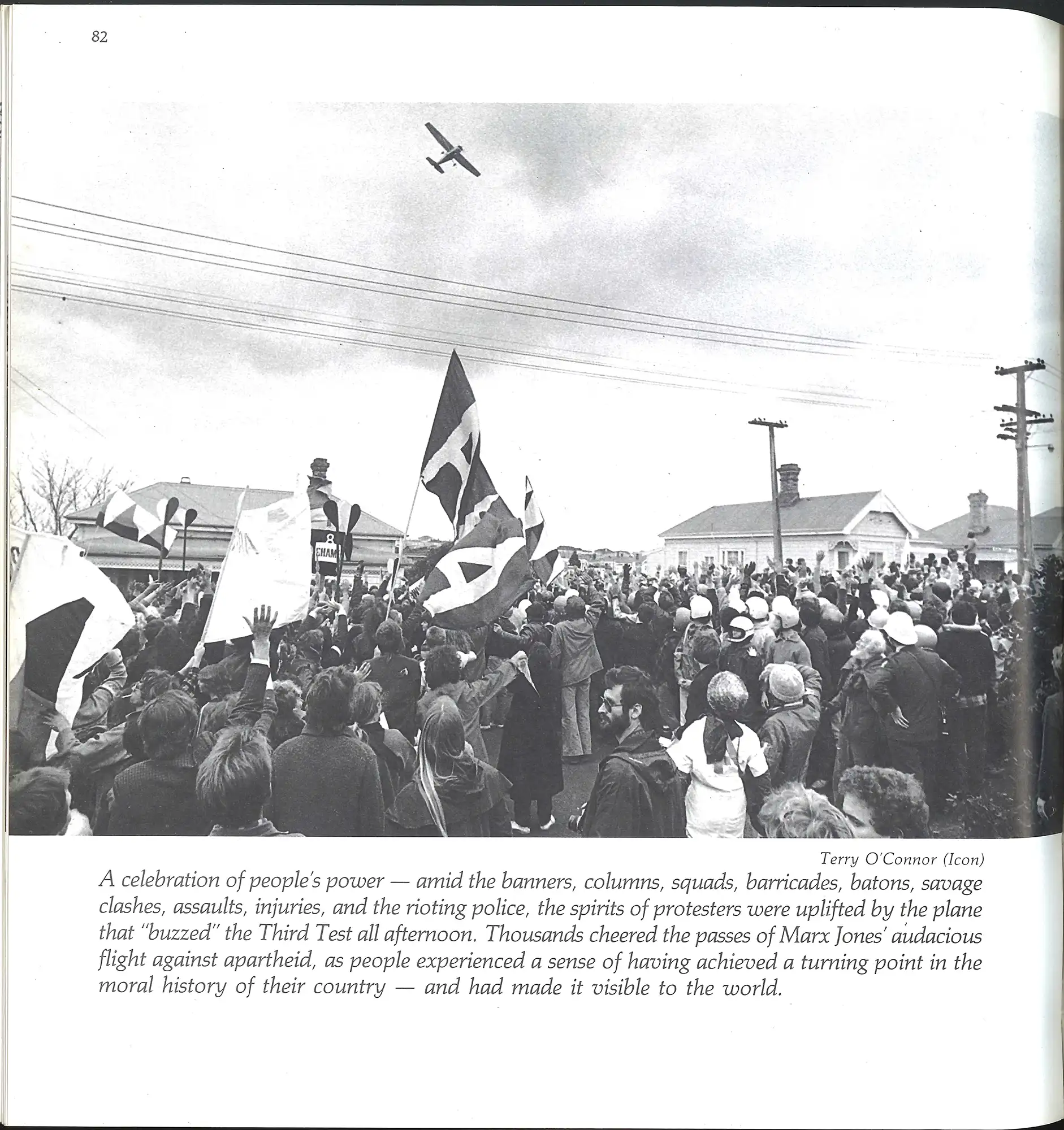 Tom Newnham, By batons and barbed wire. A response to the 1981 Springbok tour of New Zealand. Auckland: Real Pictures Ltd., 1981. SPHR 322.44 NEW