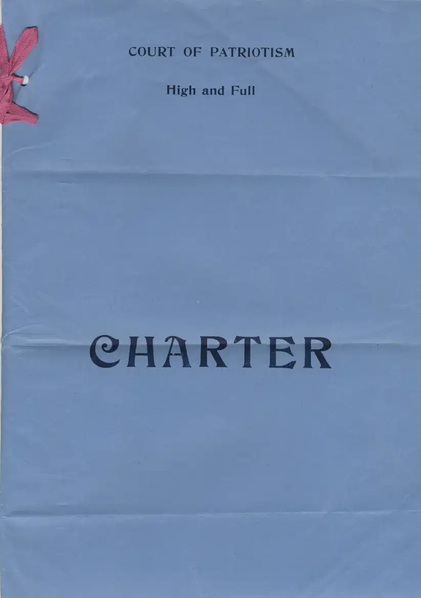 Court of Patriotism High and Full Charter. [Dunedin: New Zealand Commercial Travellers’ and Warehousemen’s Association?], 1915