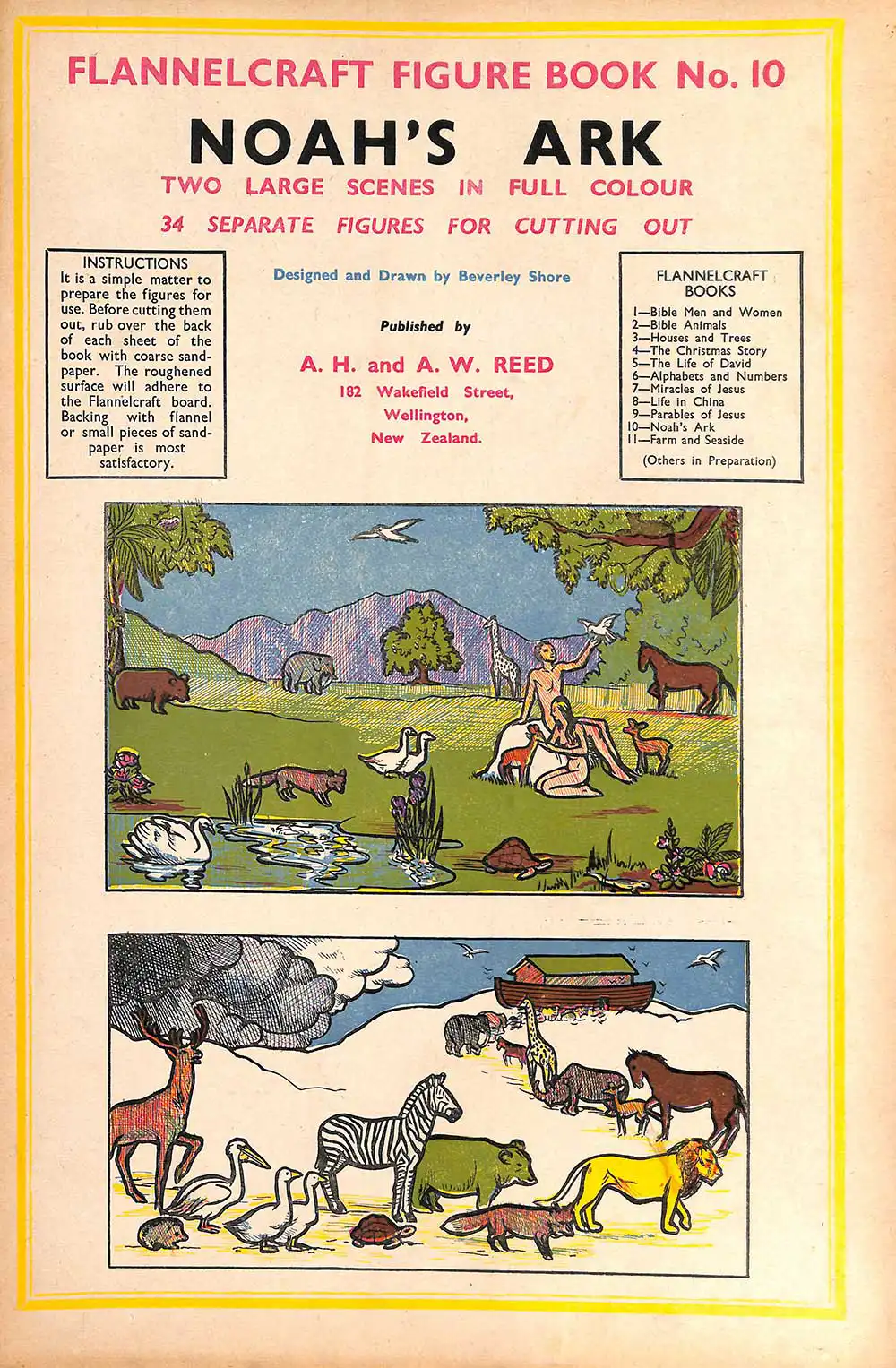 Beverley Shore. <em>Flannelcraft figure book, no. 10. Noah’s ark.</em> Wellington: A.H. & A.W. Reed, [1949?]