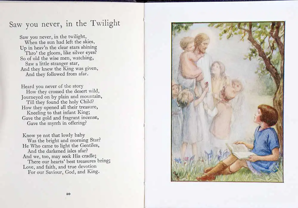 <em>The little picture hymn book.</em> Illustrated by Cicely Mary Barker. London: Blackie & Son, [1933]