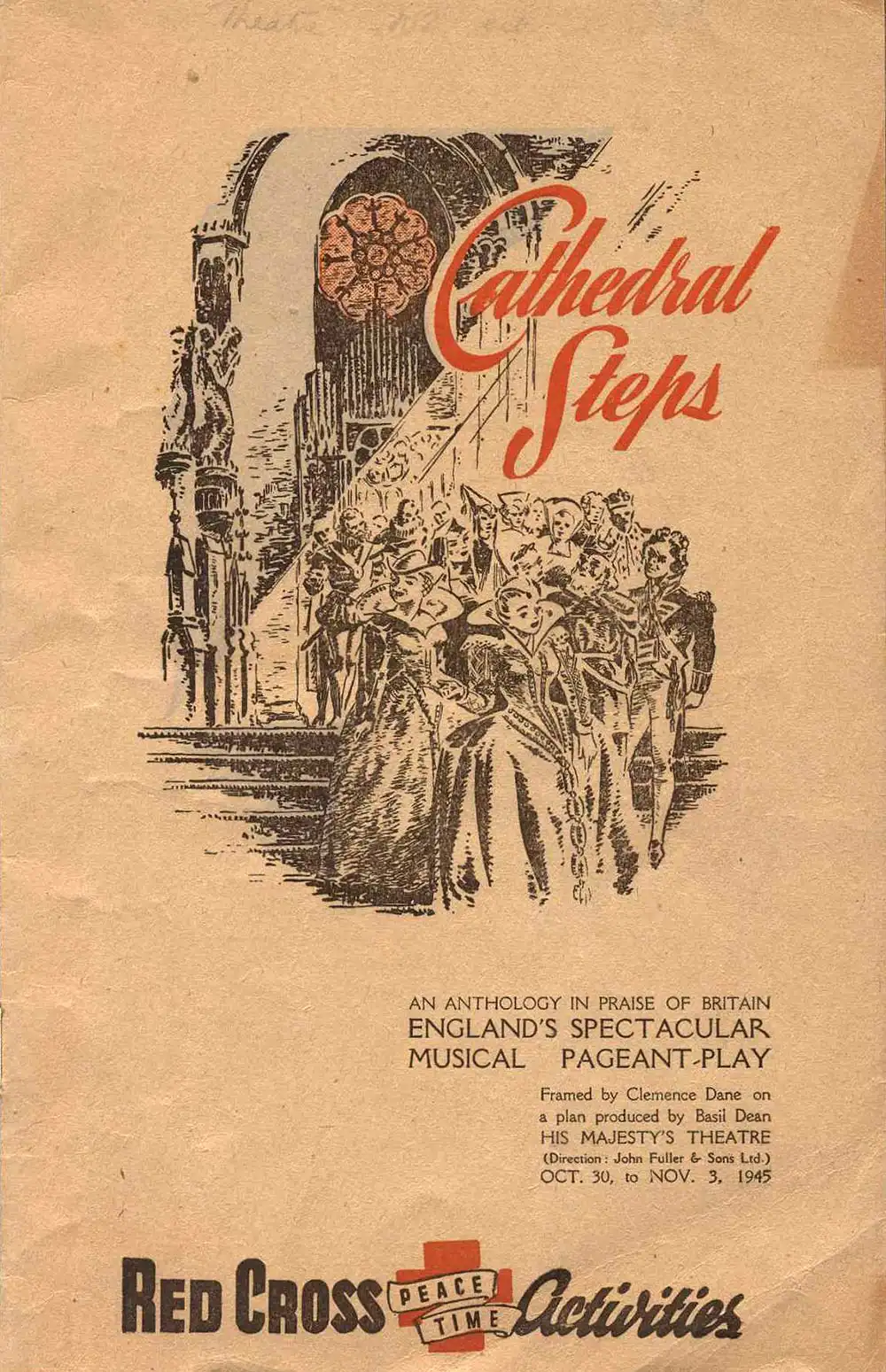 <em>Cathedral steps</em>. Clemence Dane. His Majesty's Theatre, Dunedin, Oct. 30-Nov. 3, 1945.