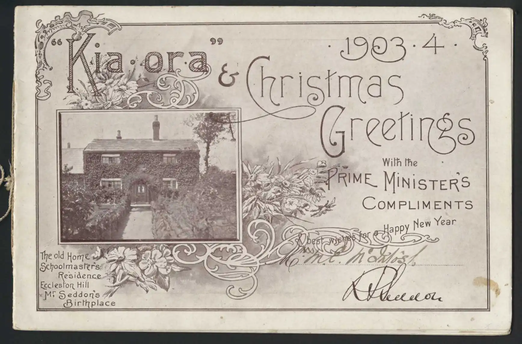 Christmas cards sent by the Premier, R.J. Seddon