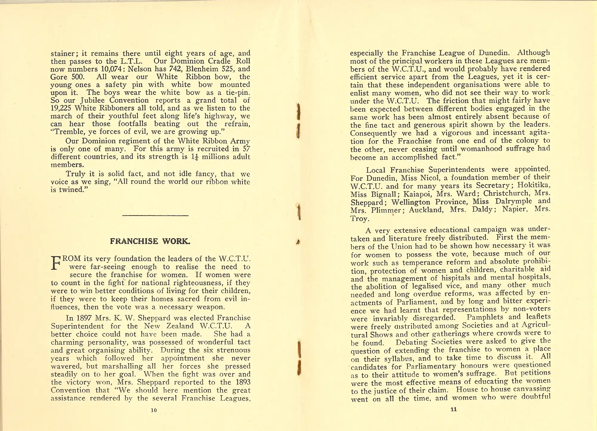 New Zealand Women's Christian Temperance Union. W.C.T.U.: fifty golden years. Wellington: Wright & Carman, Printers, 1934.