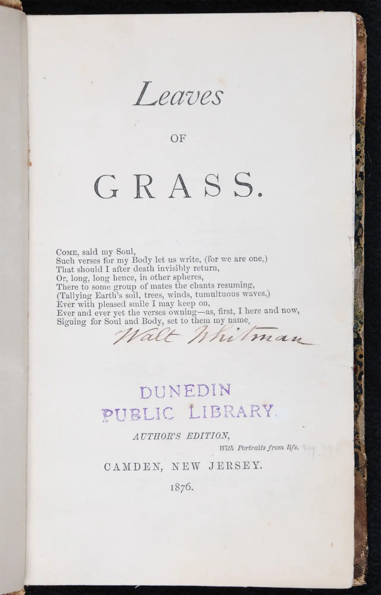 Walt Whitman. Leaves of Grass. Author’s edition. Camden, N.J., 1876.