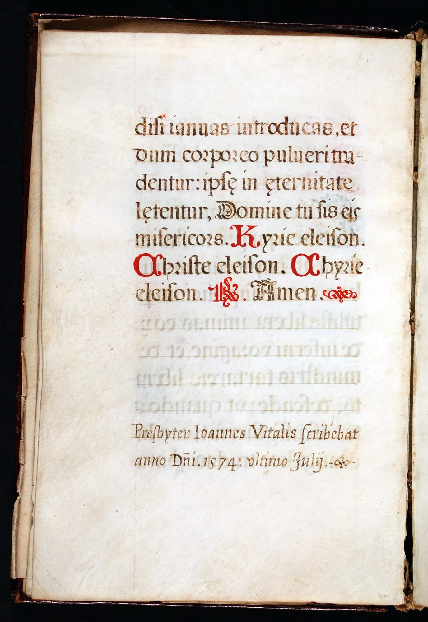 Manual, in Latin. Northeast Italy (probably Venice), 31 July 1574. Reed MS9.