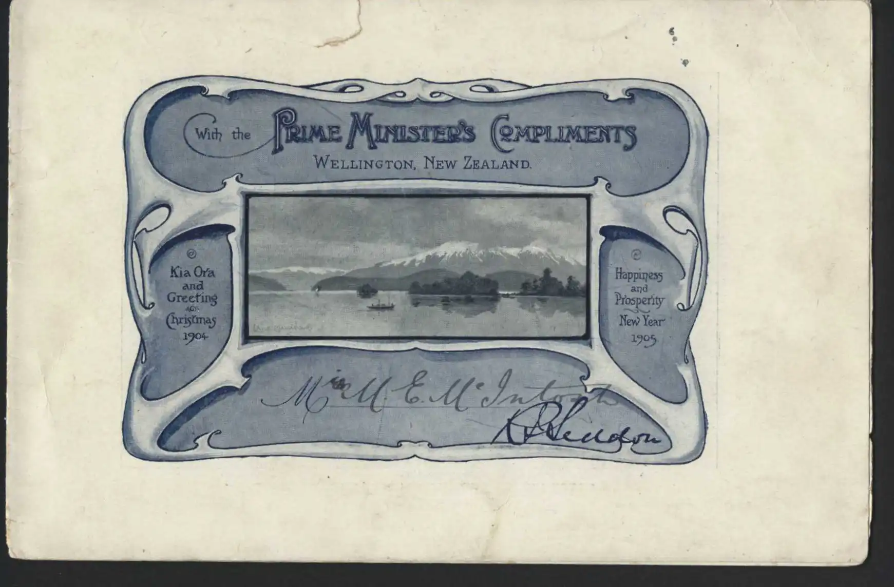 Christmas cards sent by the Premier, R.J. Seddon