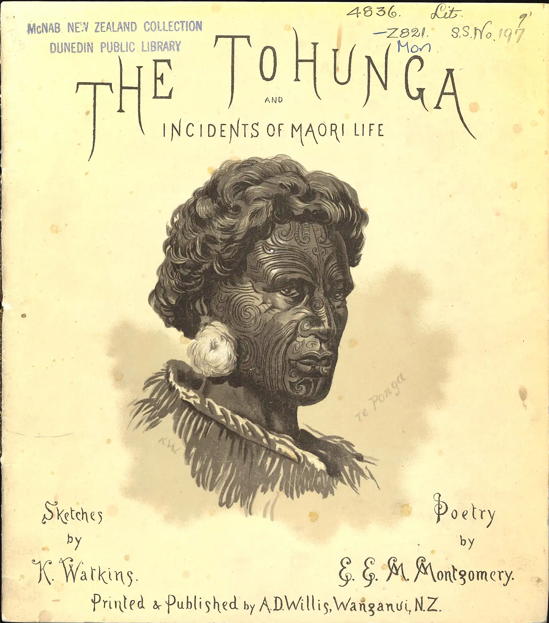 E.E.M. Montgomery. The tohunga, and incidents of Māori life. Illustrations by George Sherriff. Wanganui: A.D. Willis, 1896.