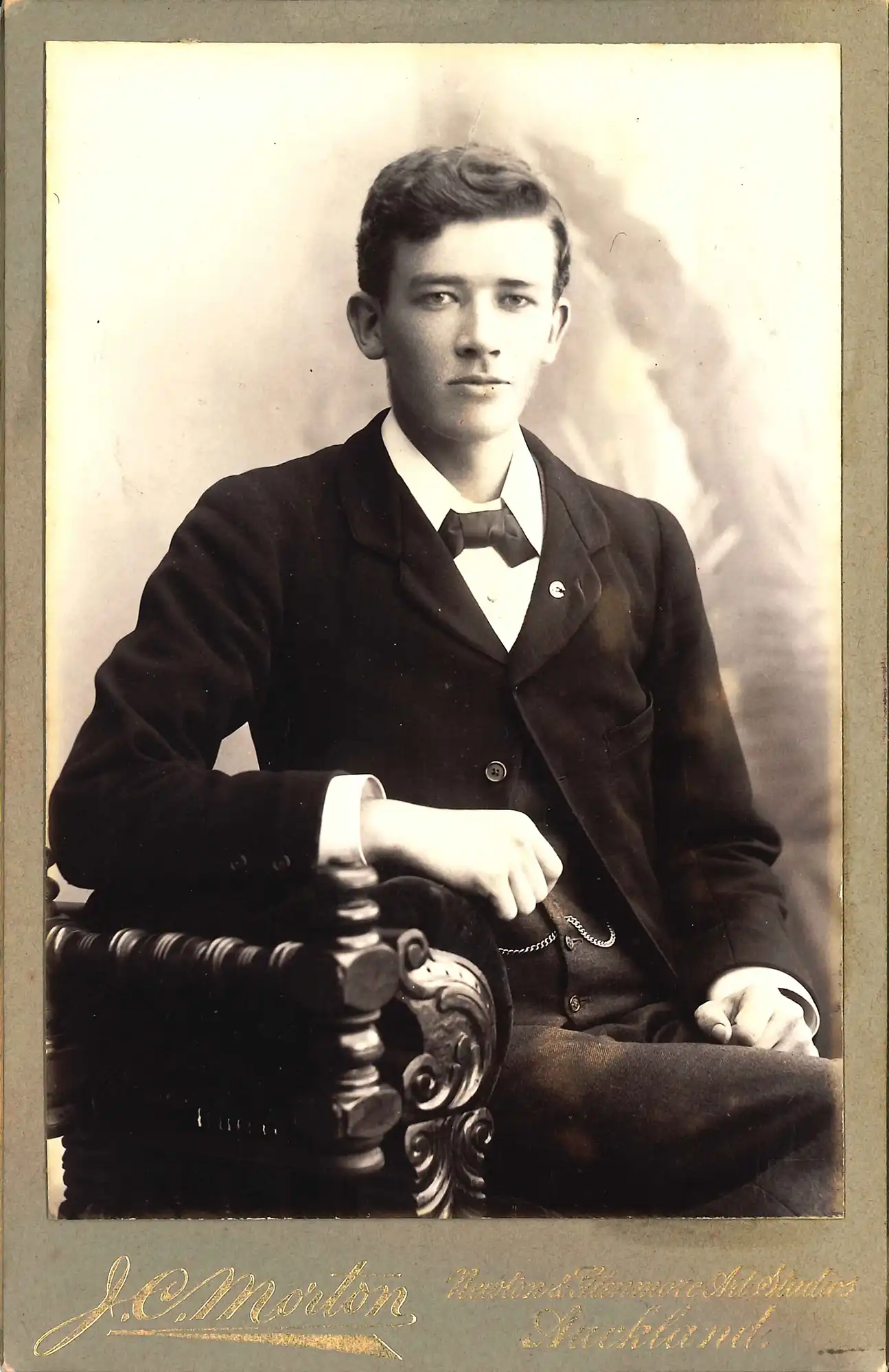 Portrait of Alfred Reed at age 20. Photograph by J.C. Morton.