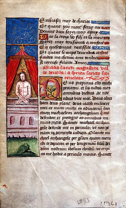 Single leaf from a Book of Hours, in Latin and French. Northern France, late-fifteenth or sixteenth century. Reed MSF60