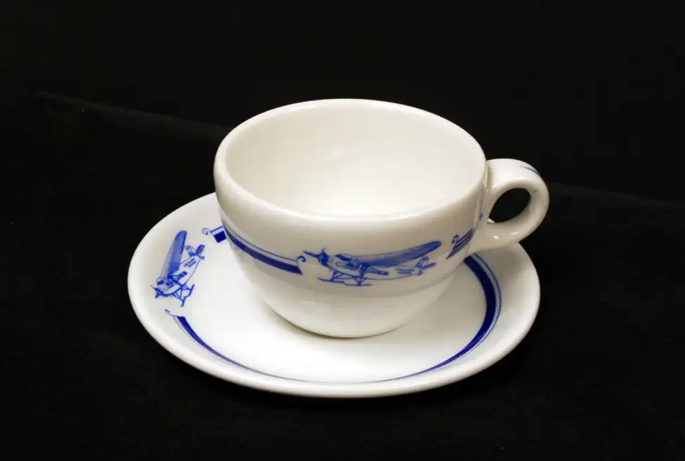 Byrd Expedition cup and saucer, ca. late 1920s to early 1930s.