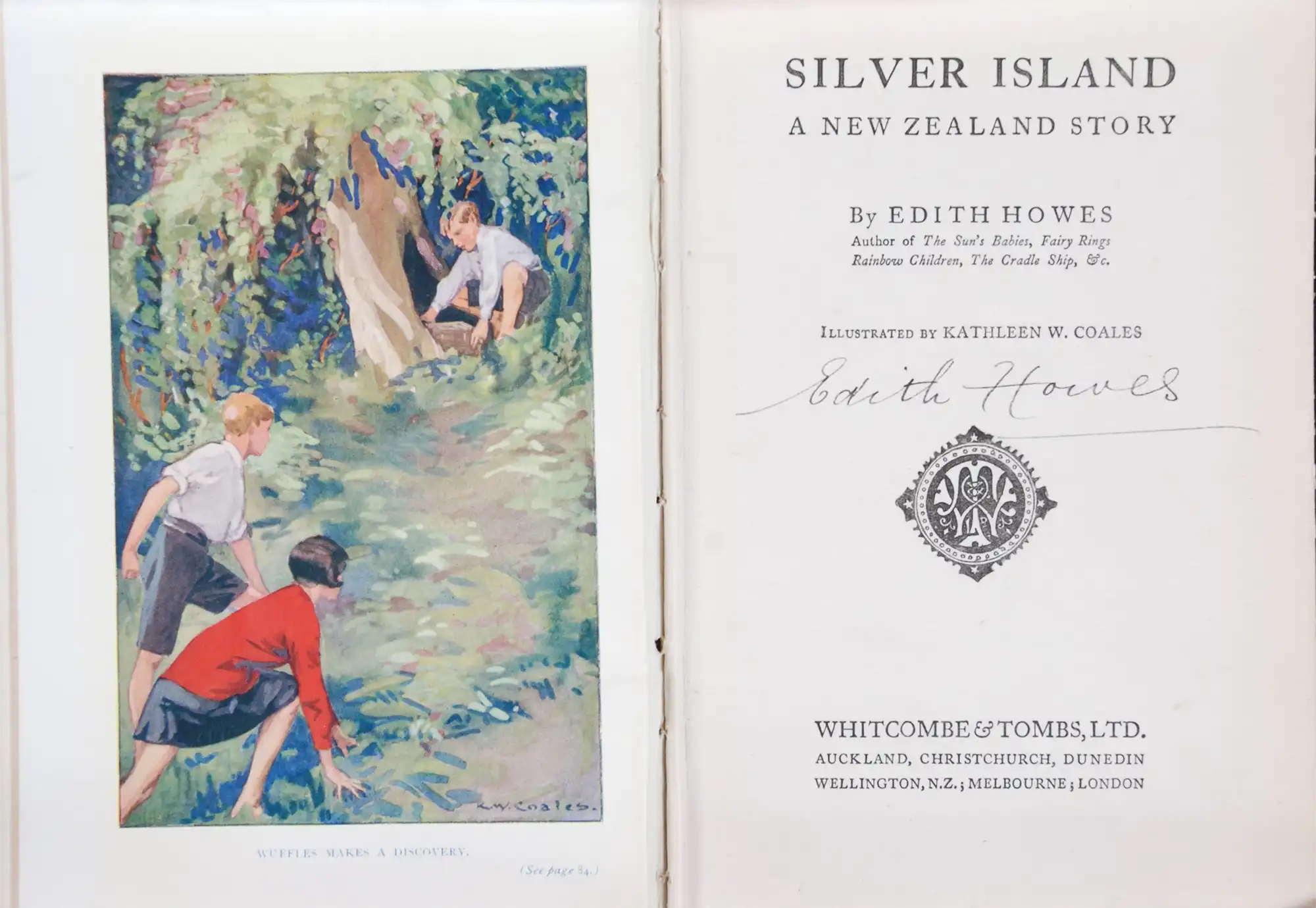 Edith Howes. Silver Island : a New Zealand story. Auckland, N.Z.: Whitcombe & Tombs, 1928.