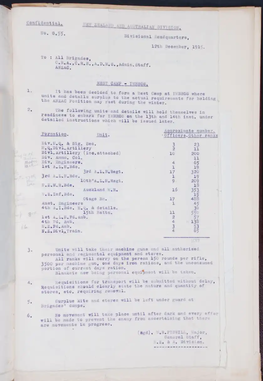 Army Corps Orders, Gallipolli Apr-Dec 1915. [Dunedin:  Dunedin Public Library, 1921?]