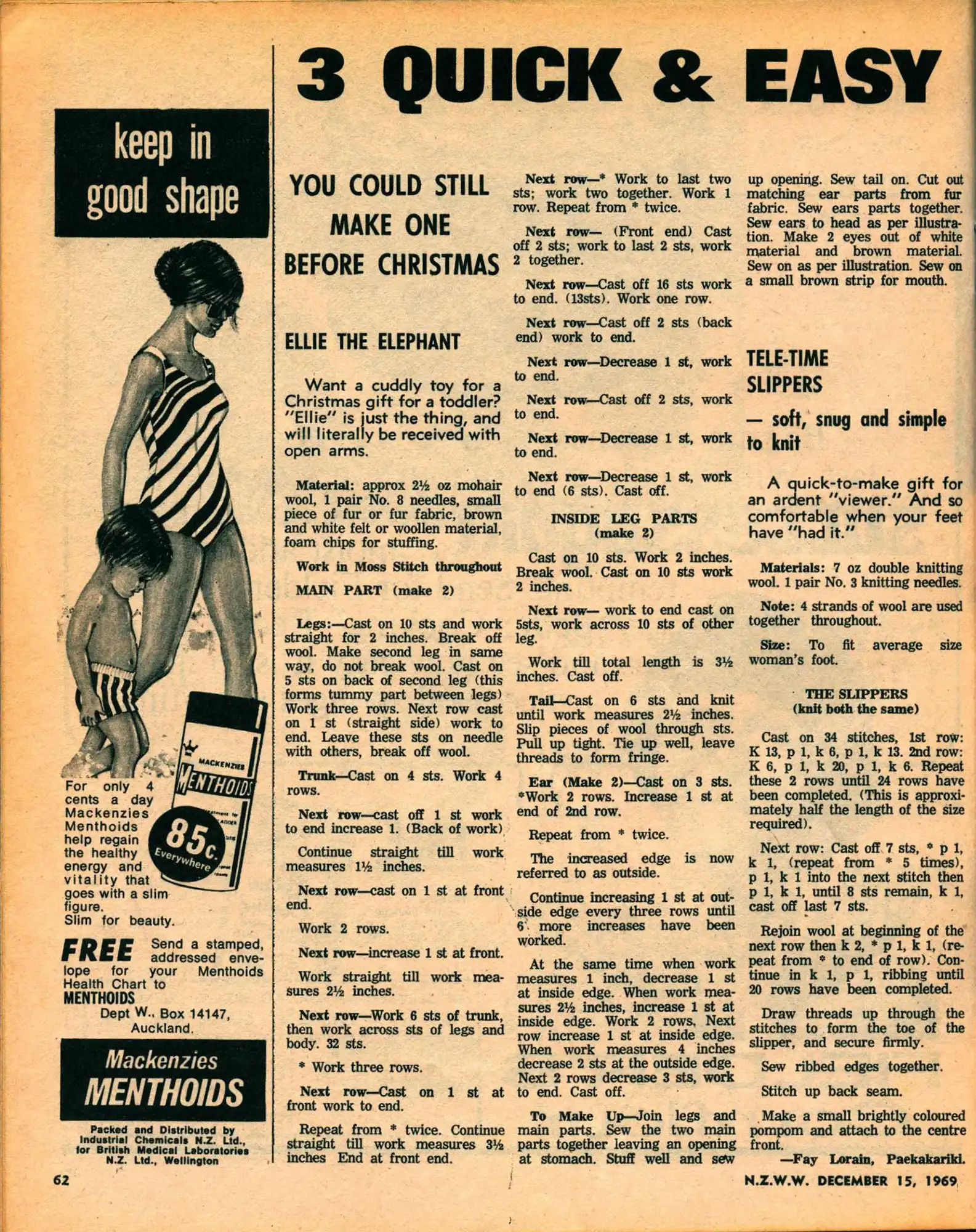 New Zealand Woman’s Weekly. December 15 1969.