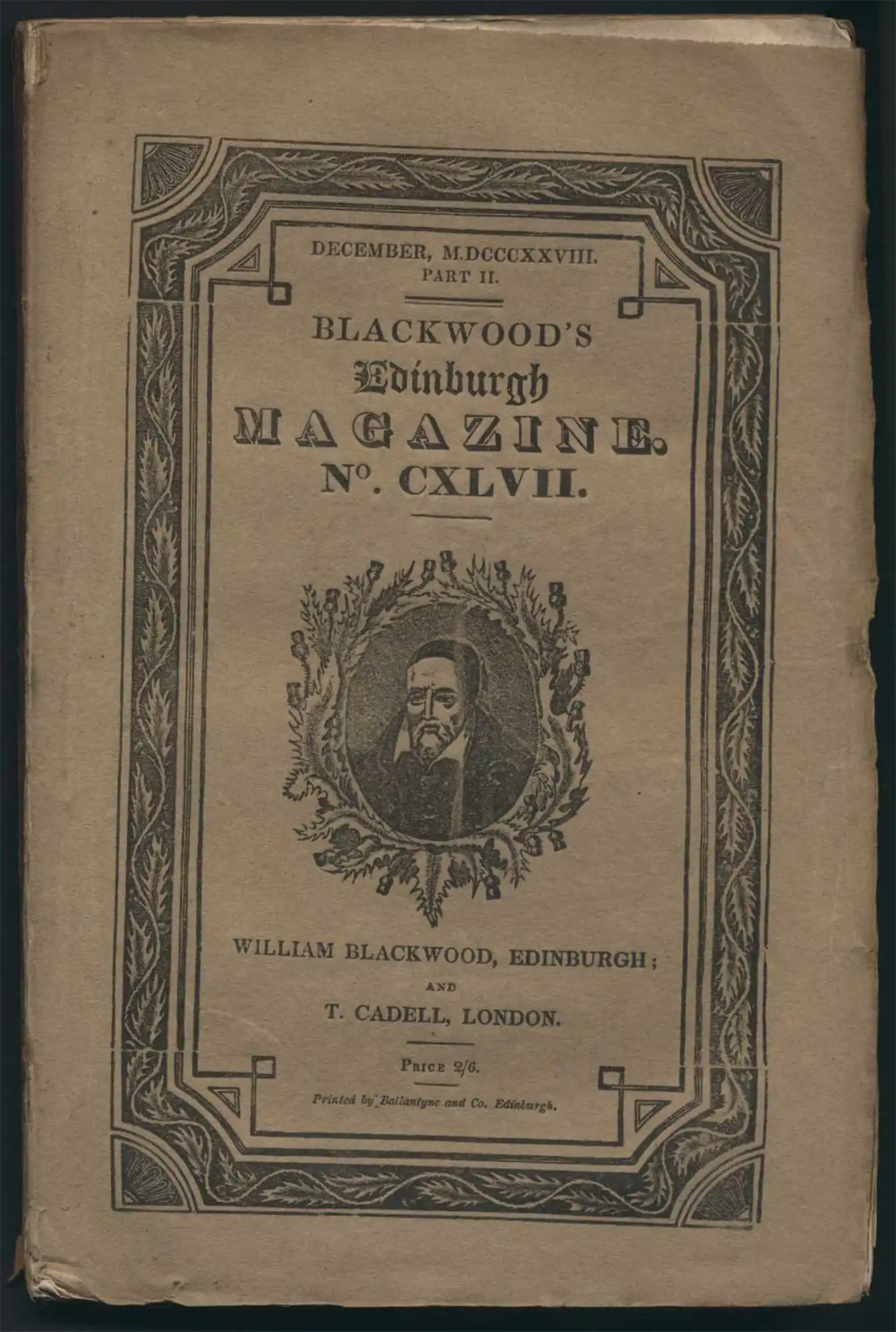 Blackwood's Edinburgh magazine. Vol. 147, no.24 (December, 1828).