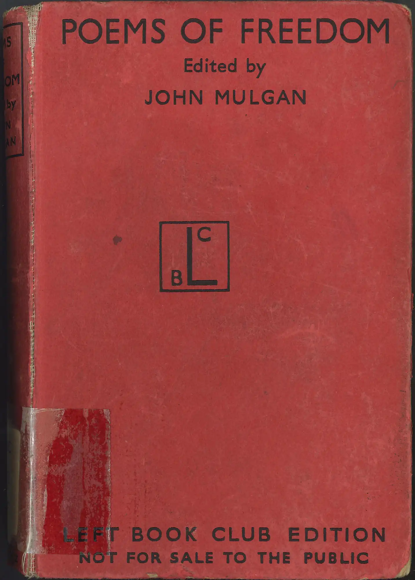 John Mulgan (Editor), Poems of freedom. (1938). LBC 821 POE