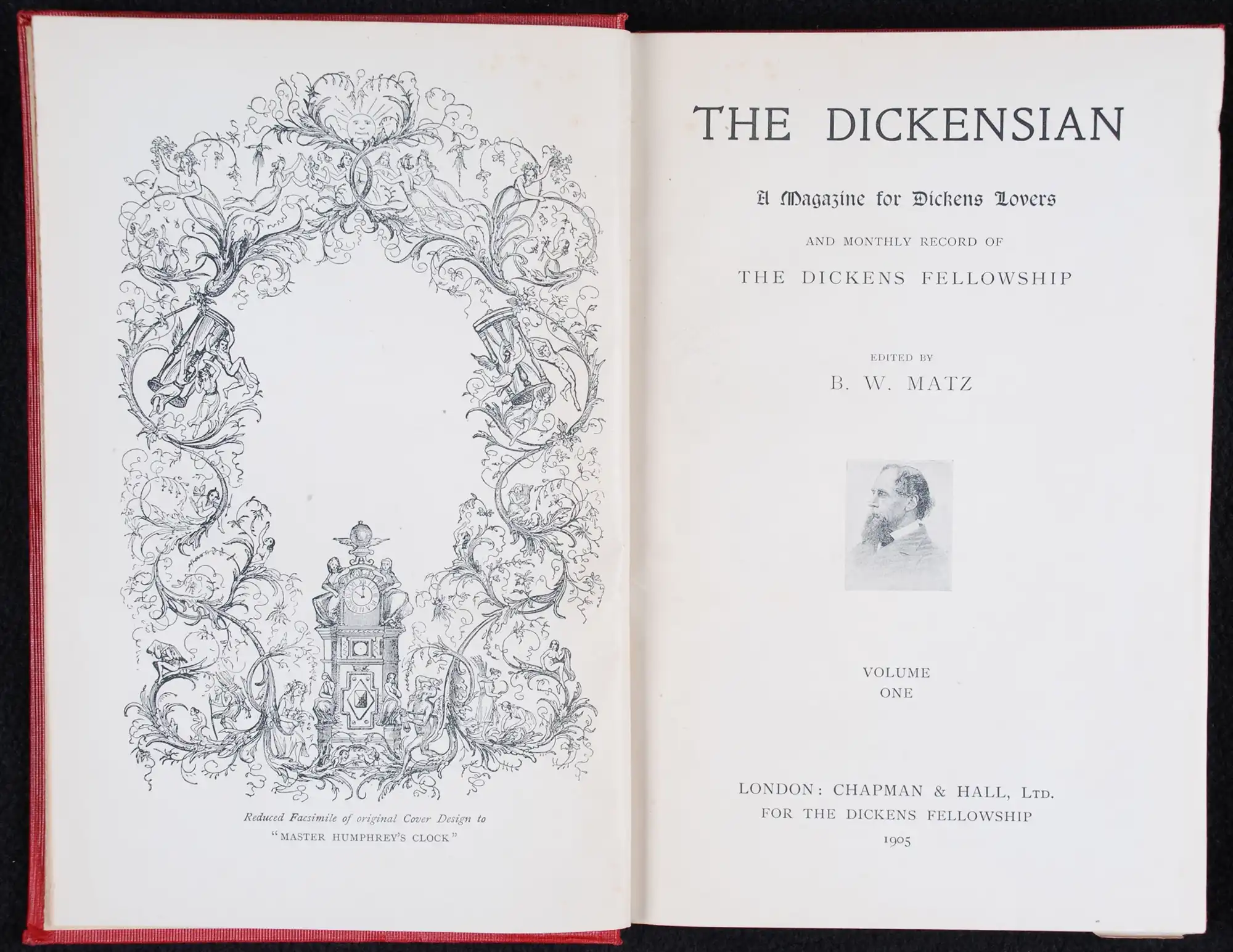 The Dickensian. London: Chapman & Hall for the Dickens Fellowship, 1905-. Vol 1 (1905) displayed.