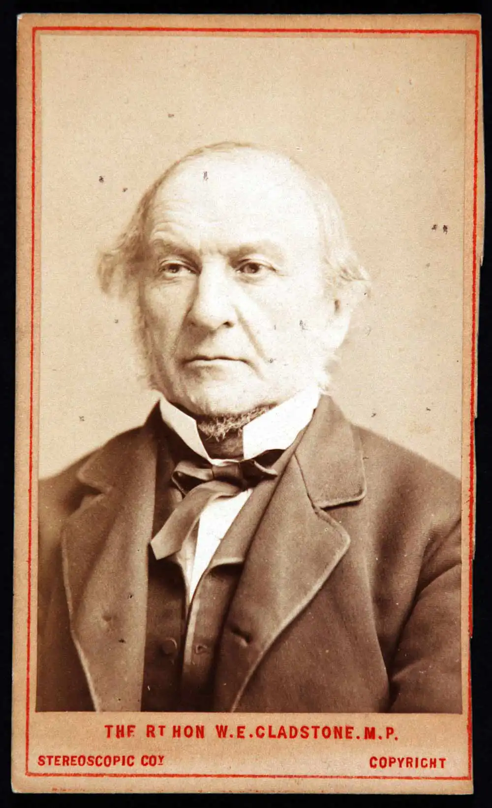 Carte de visite of William Ewart Gladstone by The London Stereoscopic & Photographic Company, undated. 