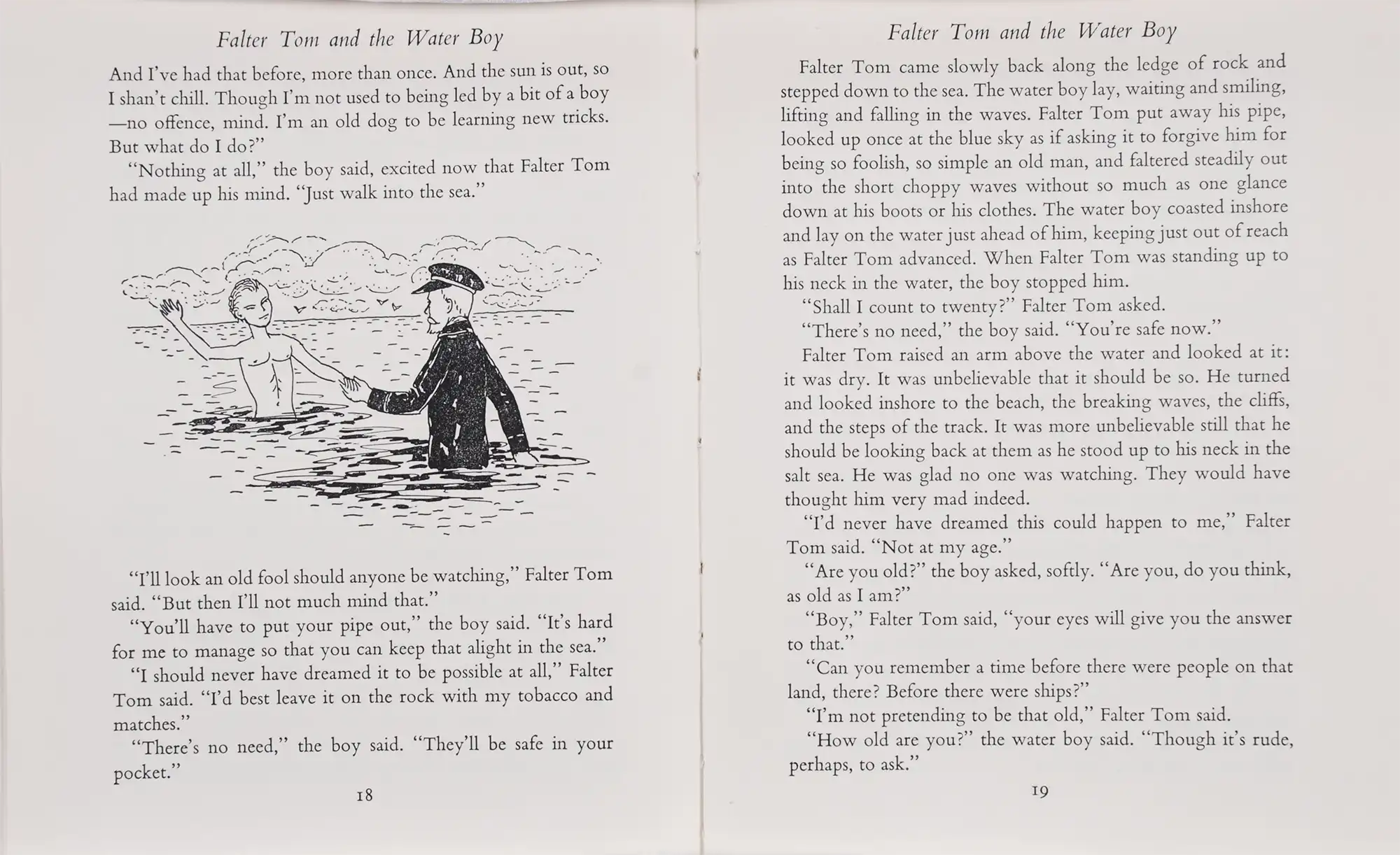 Maurice Duggan.  Falter Tom and the Water Boy.  London: Faber and Faber; New Zealand: Paul’s Book Arcade, 1958