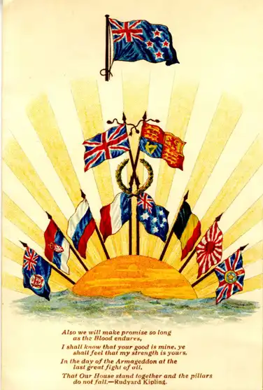 Greetings Message. London, The New Zealand War Contingent Association, 1915