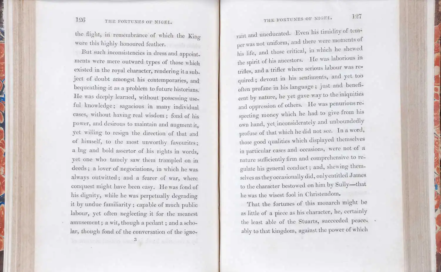 [Sir Walter Scott]. <em>The fortunes of Nigel.</em> [1st edition]. Edinburgh: Printed for Archibald Constable and Co., Edinburgh; and Hurst, Robinson and Co., London, 1822. Three volumes; Vol. 1 displayed.