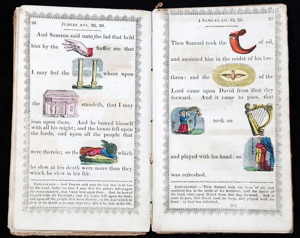 <em>The modern hieroglyphical Bible, designed to promote the amusement and instruction of youth.</em> London: R. Harrild, 1815.