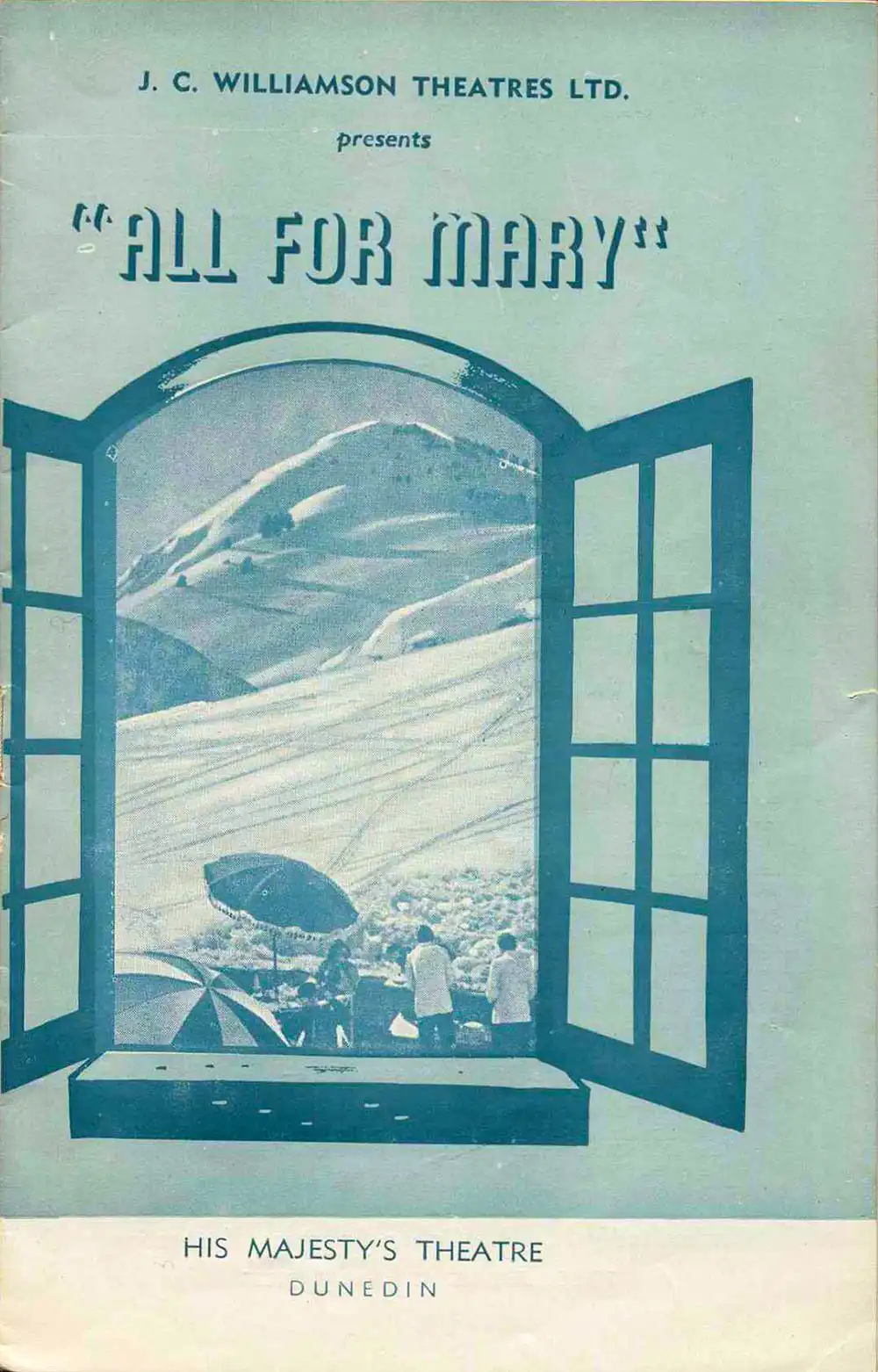 <em>All for Mary</em>. Harold Brooke and Kay Bannerman. (J.C. Williamson Theatres Ltd.). His Majesty’s Theatre, 1957.