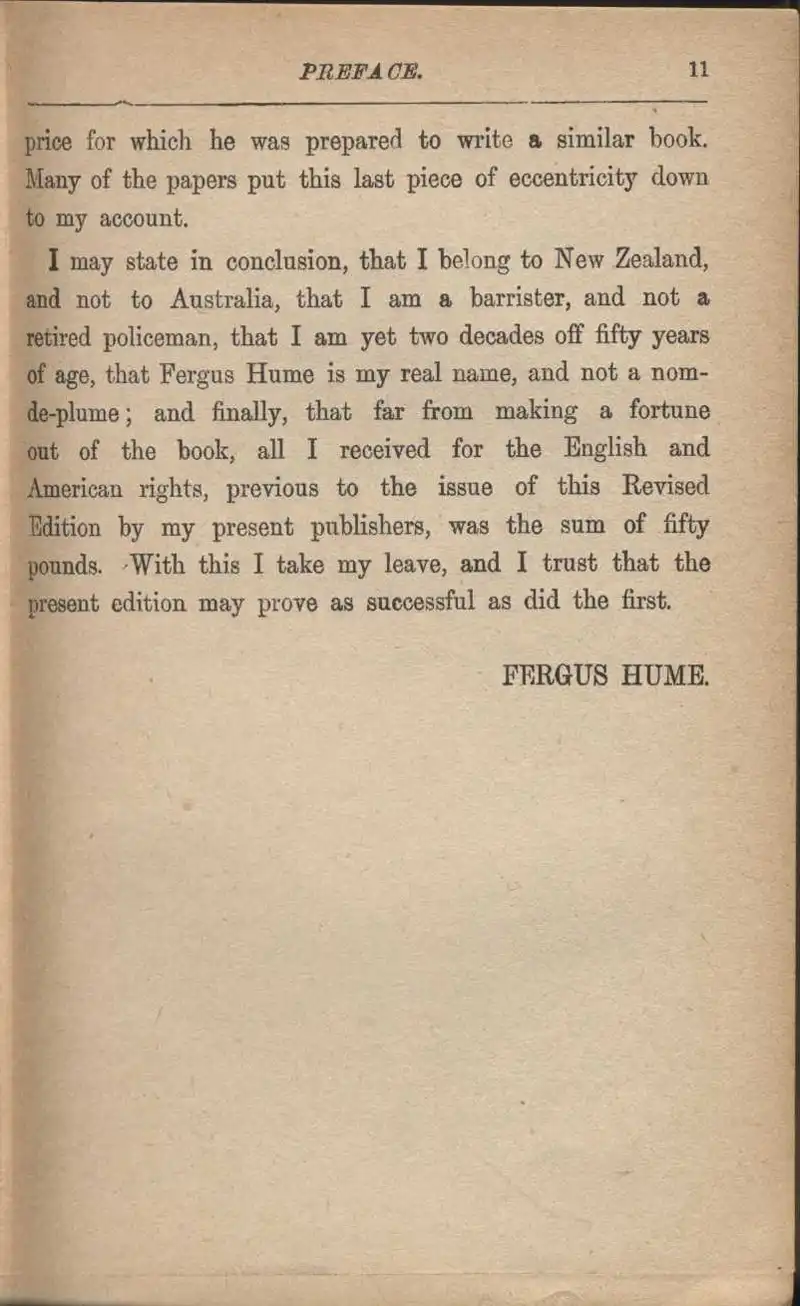 Hume, F. The Mystery of a Hansom Cab. London: Jarrods, [1925]