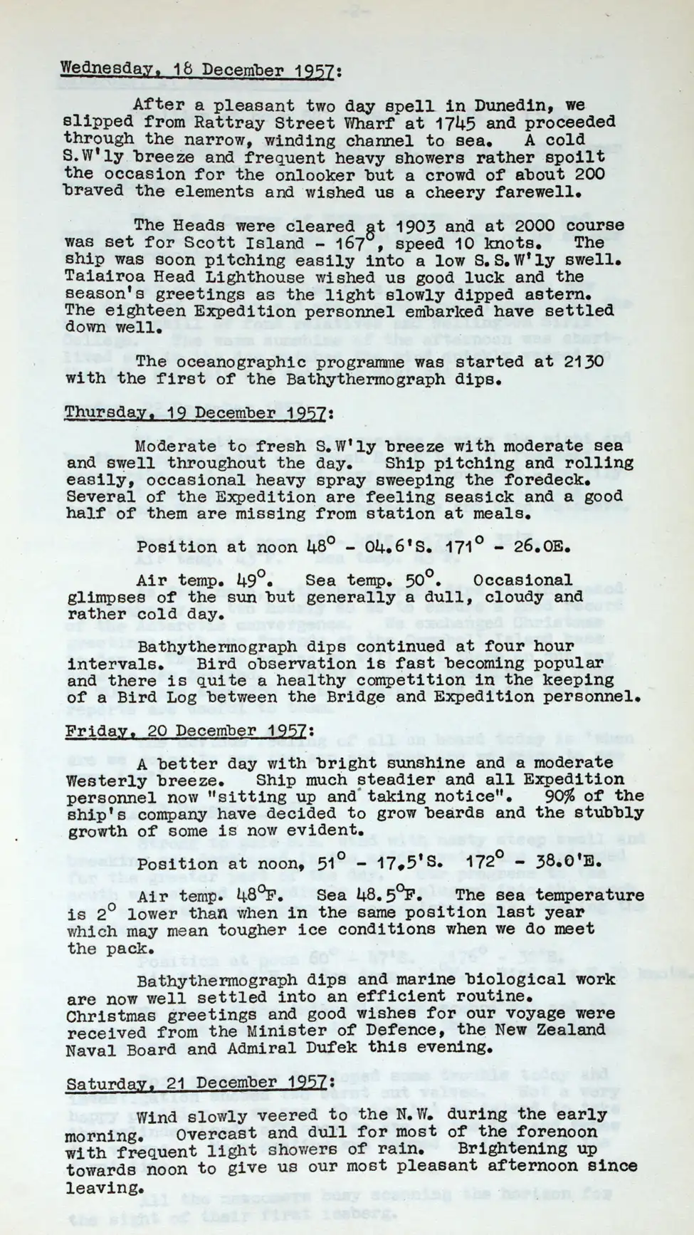<i>H.M.N.Z.S. Endeavour: Report of Proceedings …in Support of the Commonwealth Trans-Antarctic & N.Z.I.G.Y. Expeditions, December 1957–March 1958.</i> [Wellington: New Zealand Navy Office, 1958.]
