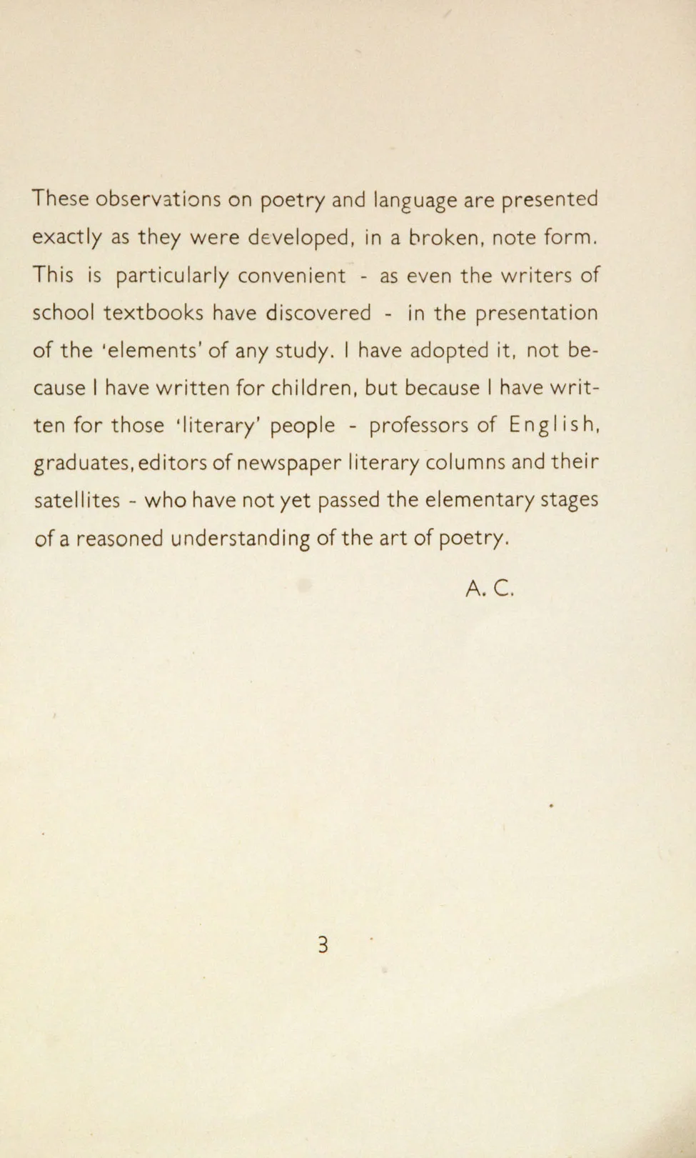 Allen Curnow. Poetry and Language. <i>Christchurch: The Caxton Club Press, 1935.</i>