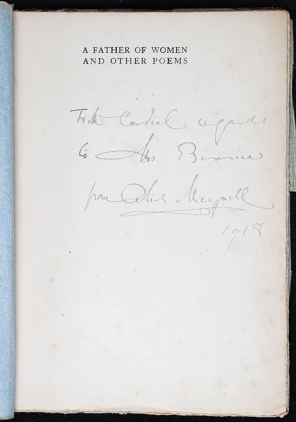 Alice Meynell. <em>A father of women: and other poems</em>. London: Burns & Oates, 1917.