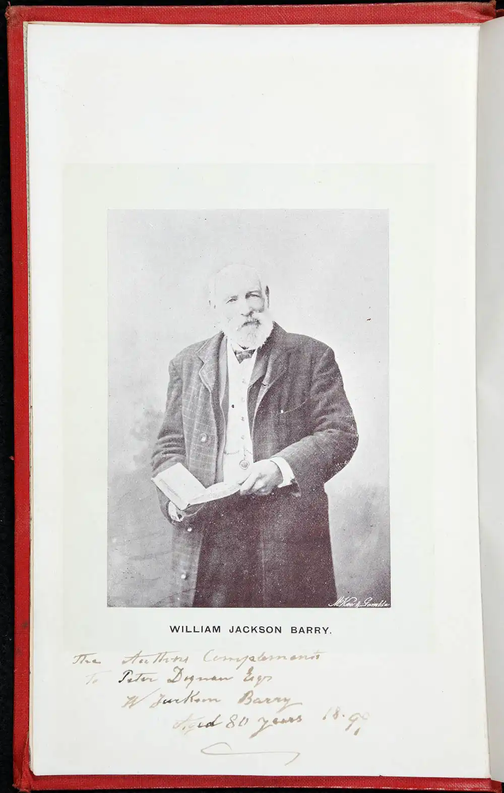 William Jackson Barry. <em>Past & present, and men of the times</em>. Wellington: McKee & Gamble, 1897.