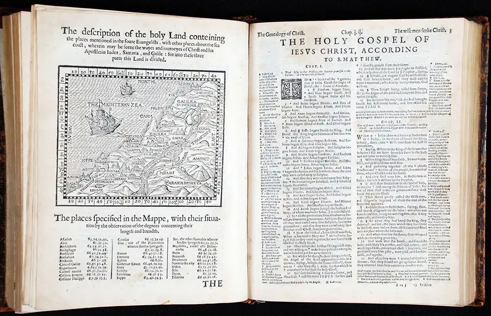 <em>The Bible that is, the Holy Scriptures conteined in the Old and New Testament. Translated according to the Ebrew and Greeke, and conferred with the best translations in divers languages. With most profitable annotations upon all the hard places, and other things of great importance.</em> London: By the Deputies of Christopher Barker, Printer to the Queenes most excellent Majestie, 1599.