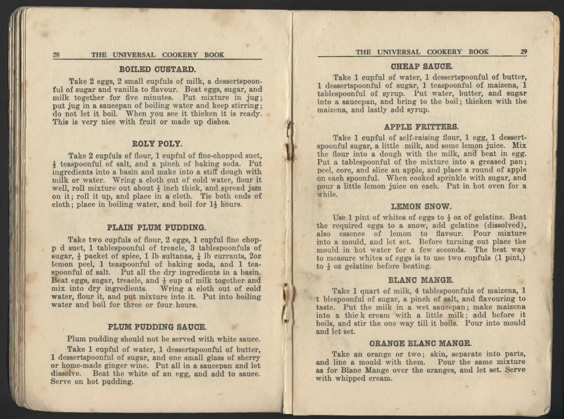 Mrs J. Beaton (Editor). The universal cookery book: for the cottage or the palace. 5th edition. Dunedin: Mills, Dick and Co., 1925.