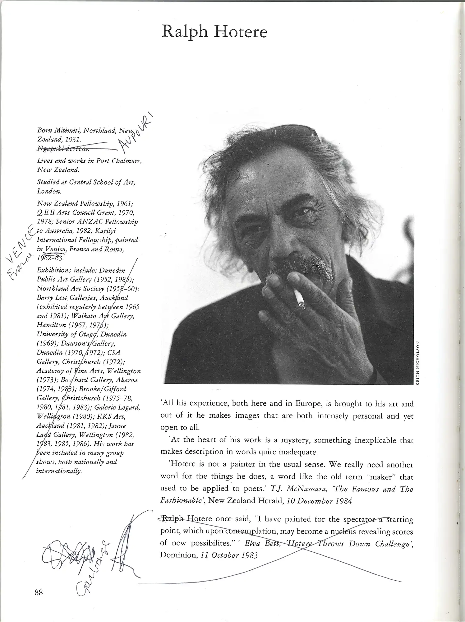 Jill McIntosh (Ed.), Contemporary New Zealand prints. Wellington: Allen & Unwin/Port Nicholson Press, 1989. SPRH 769.993 CON