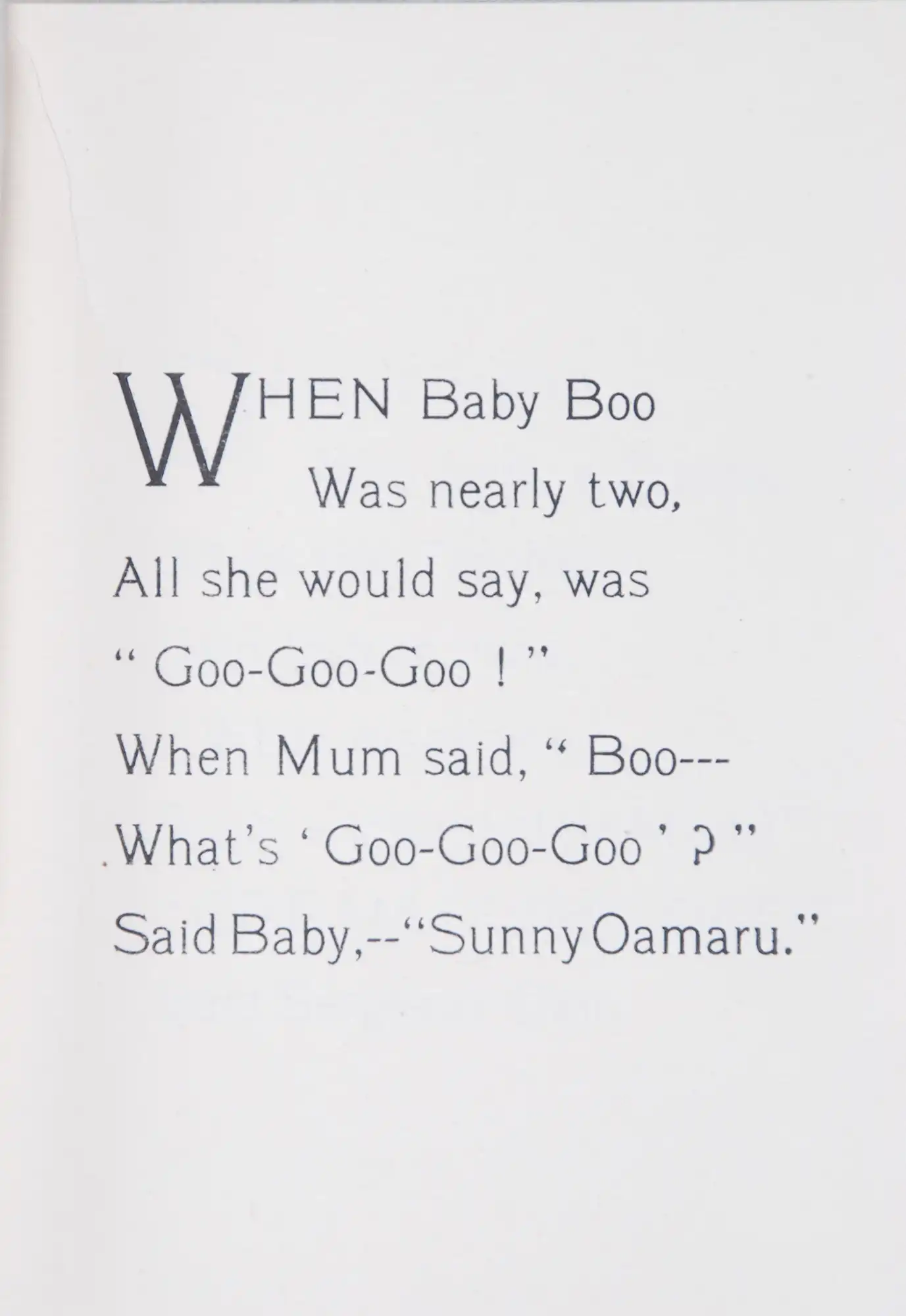 George Meek. Nussery rymes for toddler times. Oamaru, N.Z.: Printed at the Mail Office, [1926].