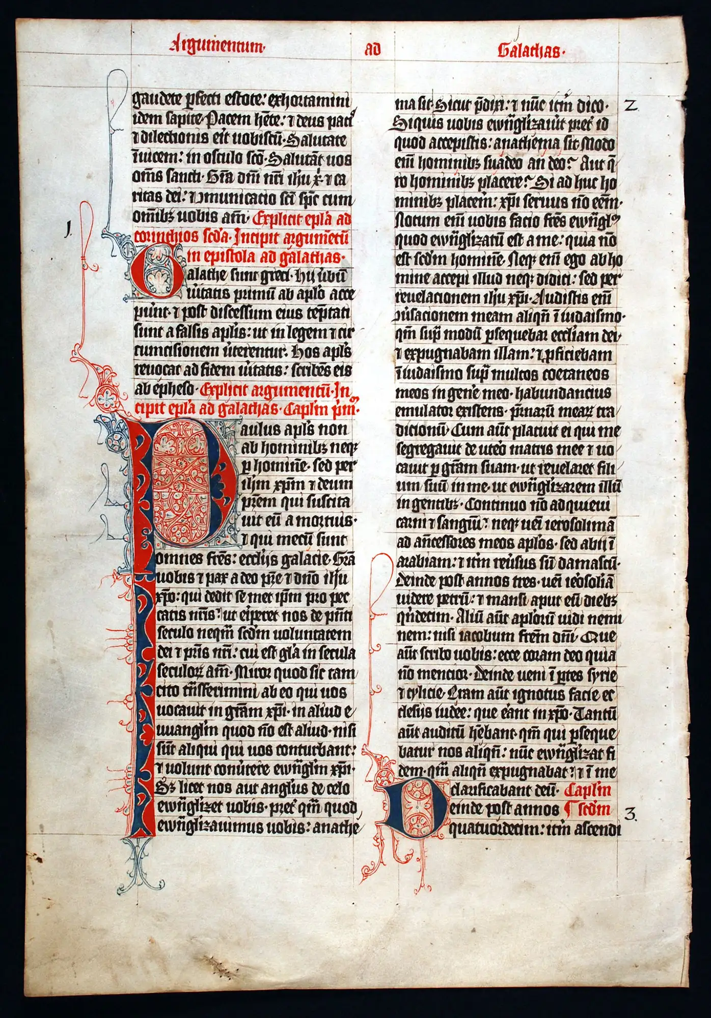 Single leaf from a Bible, in Latin. Poland, early fourteenth century. Reed MSF61.