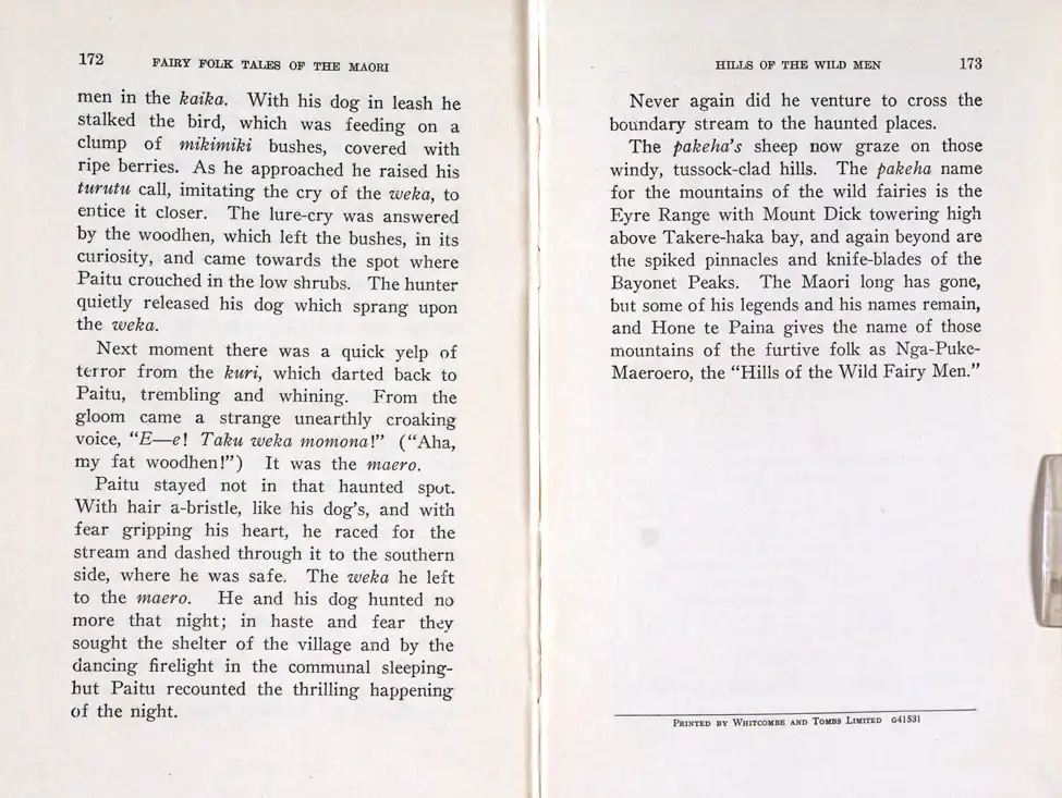 James Cowan. <i>Fairy Folk Tales of the Maori</i>. Auckland: Whitcombe and Tombs, 1925.