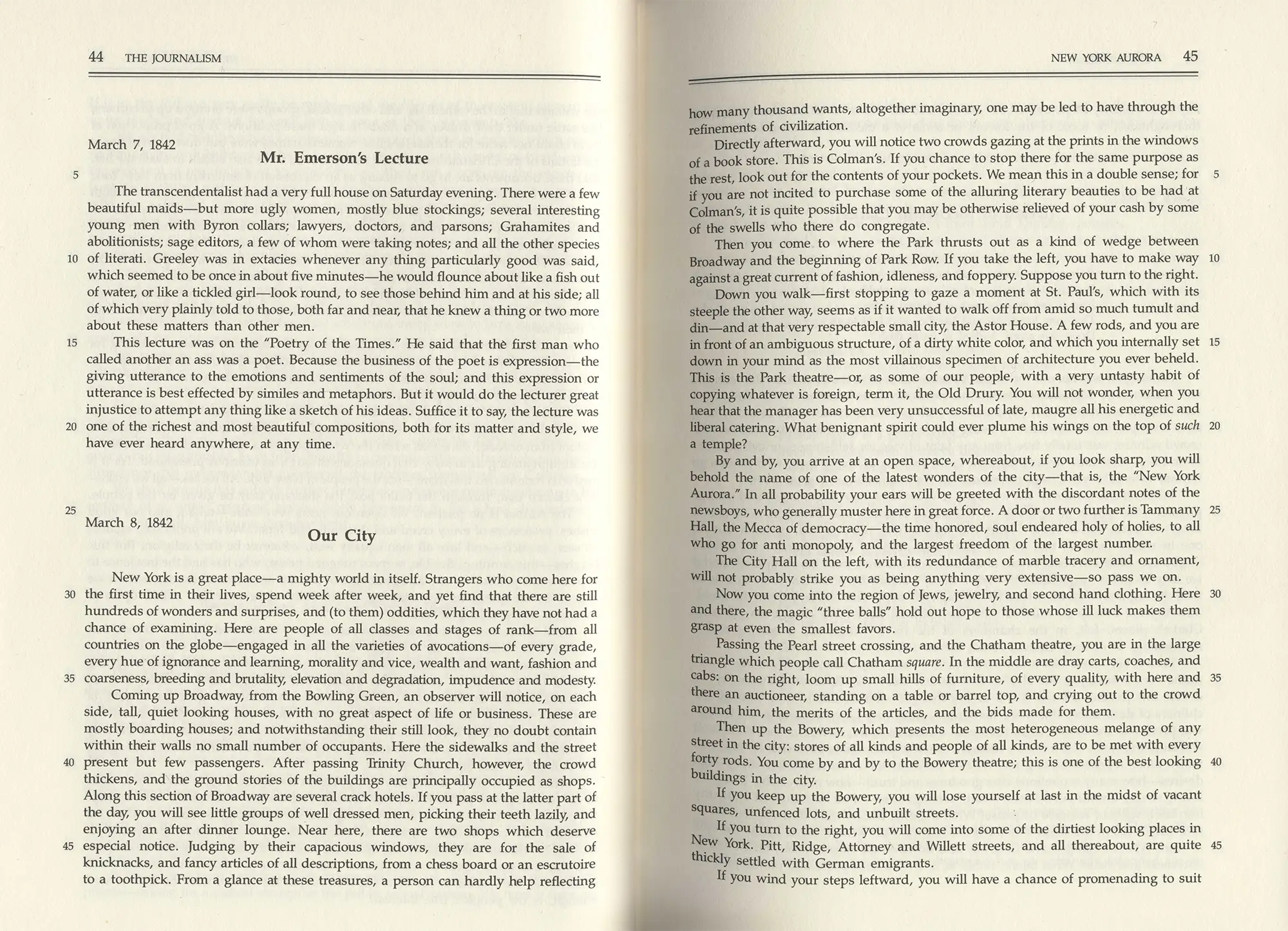 Walt Whitman. The Journalism. Volume I, 1834-1846. New York: Peter Lang, 1998.